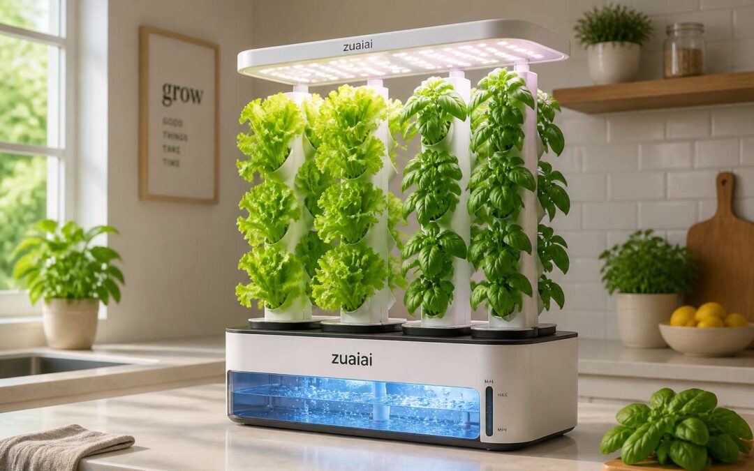 Zuaiai hydroponic system grows plants faster with less water.